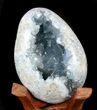 Crystal Filled Celestine (Celestite) Egg - Blue Geode #41716-2